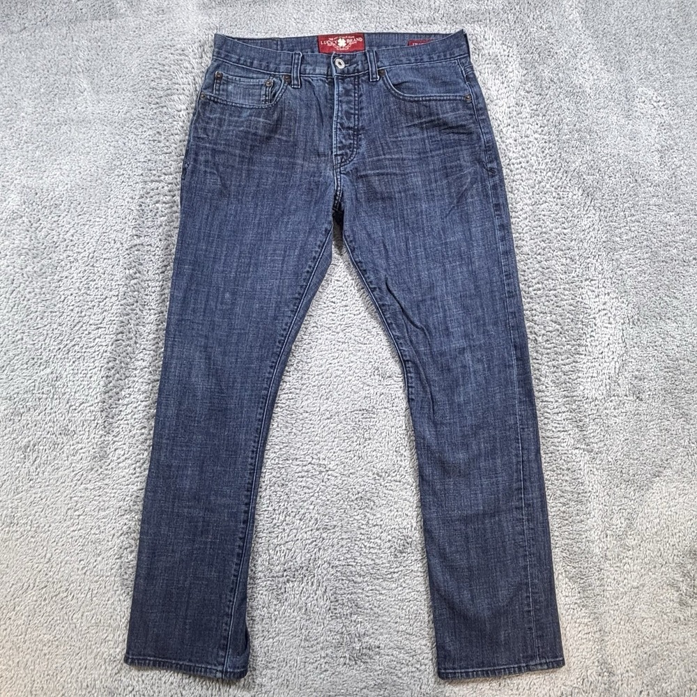 Lucky Brand 121 Heritage Slim Jeans Mens 31x30 Dark Wash Button Fly Denim